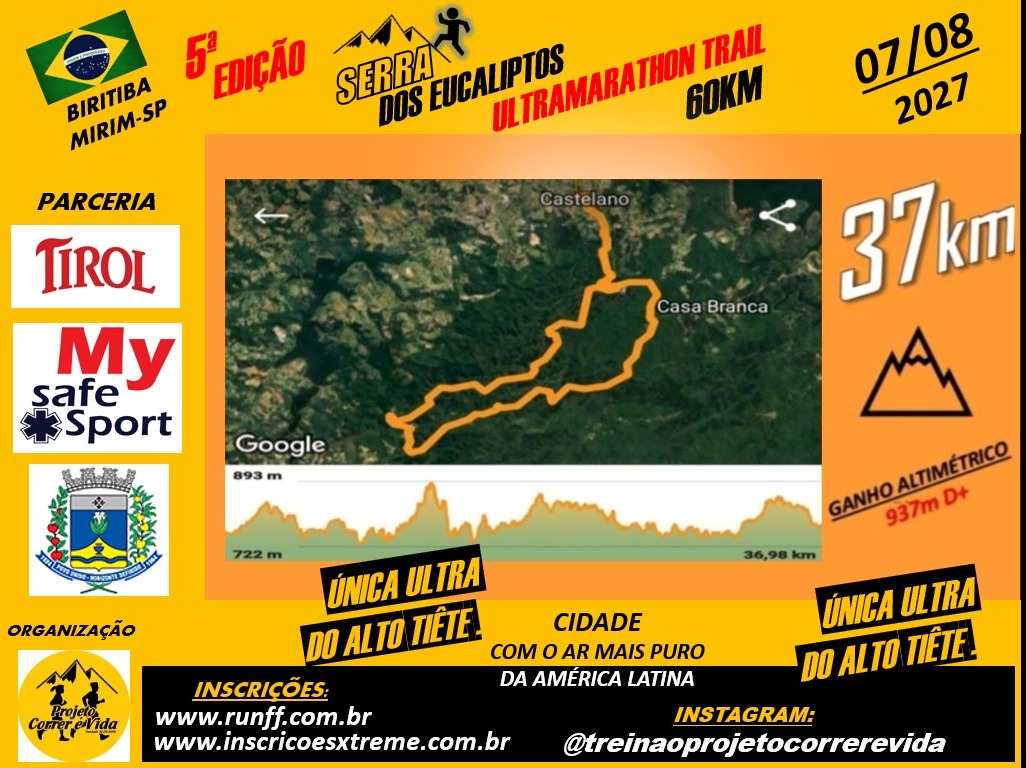 KIT COMPLETO COM CAMISETA LONGÃO 37KM MASCULINO E FEMININO 60+