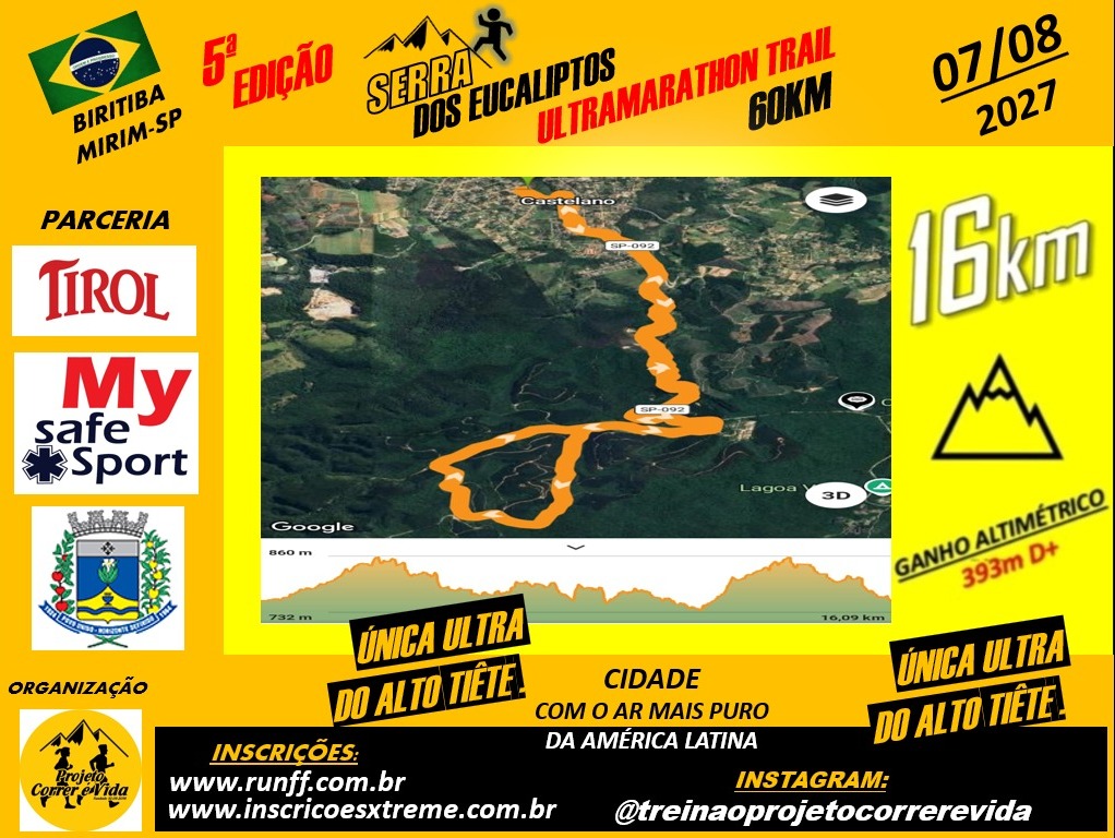 KIT COMPLETO COM CAMISETA LONGUINHO 16KM MASCULINO E FEMININO